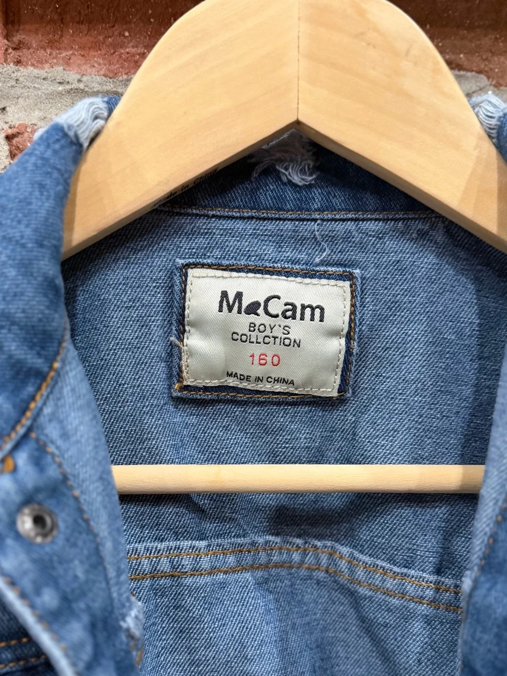 Boys' Distressed Blue Denim Jacket